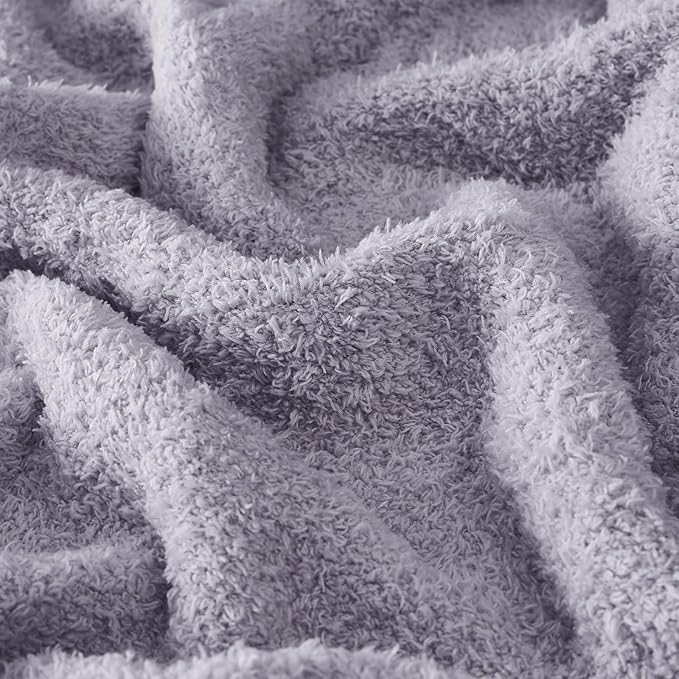 CYMULA Knit Throw Blanket for Couch Purple - Super Soft Lightweight Plush Fuzzy Fluffy Cozy Blankets and Throws for Sofa Bed, 60 x 80 inches
