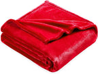 DREAMNINE Ultra Large Soft Fuzzy Flannel Fleece Blanket King Size 90" x 108", Decorative Solid Lightweight Fluffy Velvet Bed Blanket,Luxury Big Cute Cozy Shag Plush Microfiber Blankets for Bedroom,Red