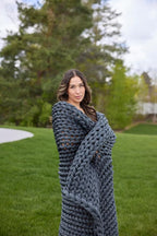 Nuzzie Original Knit Weighted Blanket - Breathable, Cooling, Hand Made Knit Throw Blanket for Sleep - Machine Washable, Stylish Decor Design (Dusty Blue, Throw | 12lbs | 44"x60")