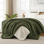 Ultra Soft Chunky Knit Blanket Throw - 50x60 Hand Knitted Warm Chenille Throw Blan ket, Home Decor Soft Thick Yarn Cable Knit Blanket Breathable Fleece Banket Christmas for Couch Bed Sofa Best GIF