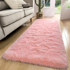 Macgace Light Pink Runner Rug for Girls Room, 2x6 Washable Hallway Area Rugs for Bedroom Living Room Kitchen Laundry, Long Shag Rug with Non Slip Rubber Backing Soft Entryway Carpet