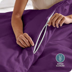 Bare Home Bedding Duvet Cover King Size - Premium 1800 Super Soft Collection - Lightweight, Cooling - Soft Breathable Bedding Duvet Cover (King, Plum)