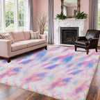 8x10 Feet Rainbow Unicorn Colorful Kids Rugs for Girls Bedroom, Large Fluffy Shag Area Rugs for Playroom, Classroom, Living Room Decor, Cute Fuzzy Kawaii Princess Plush Rug Carpet for Baby Toddler