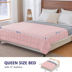King Size Weighted Blanket for Adults (25 lbs, 80” x 87”, Pink Grey) Cooling Heavy Blanket for Sleeping Perfect for 240-260 lbs, Breathable Blanket for Adults & Couple All Season, Machine Washable