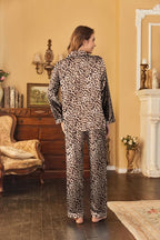 Ekouaer Women's Classic Button Down Long Satin Silk Pajama Set