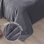 Exclusivo Mezcla Fleece Dark Grey Throw Blanket for Couch, Sofa, Super Soft and Warm Blankets, All Season, Cozy, Plush, Lightweight, 50x60 Inches