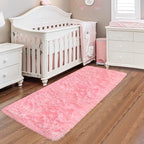 Pink Runner Rug for Bedroom 2x6 Fluffy Shaggy Area Rug for Living Room Soft Plush Fuzzy Rug Bedside Runners for Hallway Princess Girls Baby Nursery Room Modern Indoor Decor Carpet
