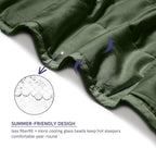 YnM Weighted Blanket, Soothing Cotton, Smallest Compartments with Glass Beads, Bed Blanket for One Person of 140lbs, Ideal for Twin or Full Bed (48x72 Inches, 15 Pounds, Army Green)