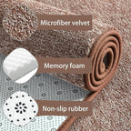 Keeko 2x8 Bedside Runner Rugs for Bedroom Living Room Hallway Non Slip Washable Modern Memory Foam Rug Low Pile Kitchen Carpet for Nursery Dorm Kids Room Decor Brown