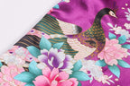 Women's Short Kimono Robes Bride and Bridesmaid Satin Floral Bathrobe Peacock Sleepwear Dressing Gown for Wedding Party