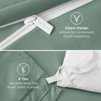 Bedsure Duvet Cover Queen - Only Includes 1 Duvet Cover (90"x90"), Hotel Luxury Soft Double Brushed All Season Bedding for Kids & Adults, Zipper Closure, Sage Green (No Comforter, No Pillow Shams)