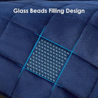 yescool Weighted Blanket for Adults (15 lbs, 48" x 72", Sapphire Blue) Heavy Blanket for Sleeping Perfect for 140-160 lbs, Twin Size Breathable Blanket with Premium Glass Bead