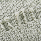 Chunky Knit Throw Blanket with Braided Tassels 50" x 60", Hand Knitted Soft Thick Yarn Basket Weave Boho Farmhouse Blanket, Plush Fluffy Tassel Decor Throw for Couch Bed Sofa, Silver Green