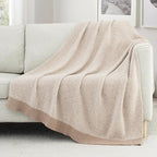 Carriediosa Heather Throw Blanket 60" X 80" Twin, 400GSM Ultra Soft Microfiber Fuzzy Fluffy Reversible Knitted Blankets Cozy Plush Lightweight and Warm Fall Throws for Couch, Bed, Sofa, Taupe