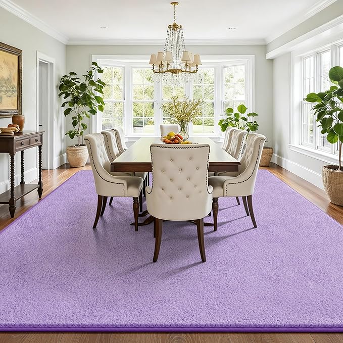 Keeko 4x6 Purple Area Rugs for Bedroom, Soft Modern Living Room Rug Indoor Non Slip Low Pile Washable Rug Memory Foam Carpets Throw Rugs for Kids Nursery Classroom Dorm Room Decor
