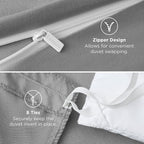 Bedsure Duvet Cover King Size - Only Includes 1 Duvet Cover (104"x90"), Hotel Luxury Soft Double Brushed All Season Bedding for Kids & Adults, Zipper Closure, Grey (No Comforter, No Pillow Shams)