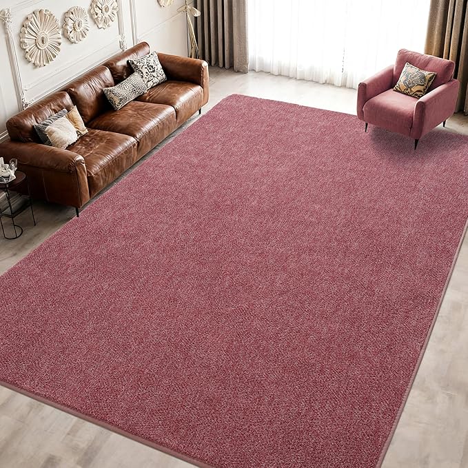 Keeko 4x6 Area Rugs for Living Room, Soft Modern Memory Foam Bedroom Rug Washable Indoor Rug Low Pile Minimalist Non Slip Carpet for Kids Nursery Dorm Room Home Decor Dark Red and White