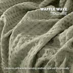 Elegant Comfort Premium 100% Cotton Waffle Blanket - Lightweight Breathable Waffle Weave Bed Blanket - Soft and Warm All Season Blanket for Couch, Sofa and Bed, Twin Size 68x88 Inches, Sage