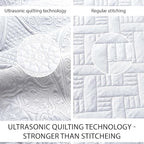 IR Imperial Rooms 10 Pack Twin Quilt Bedding Set (68" x 86") - Bulk Wholesale for Hotels, Guest Bedroom & Airbnbs - Lightweight Microfiber Reversible Floral Embossed Quilts Bedspreads (White)