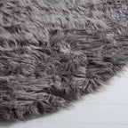 SAFAVIEH Faux Sheep Skin Collection 3' x 5' Grey FSS115D Silken Glam 2.35-inch Thick Area Rug