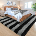 Noahas Large Fluffy 6x9 Area Rugs for Living Room Bedroom,Thick Shag Black and Grey Throw Rug,Big Soft Shaggy Bedside Non-Slip Plush Dorm Nursery Kids Carpet