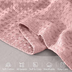 Elegant Comfort Premium 100% Cotton Waffle Blanket - Lightweight Breathable Waffle Weave Bed Blanket - Soft and Warm All Season Blanket for Couch, Sofa and Bed, King Size 90x108 Inches, Dusty Rose