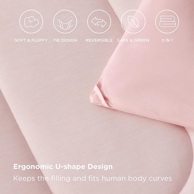 Bedsure Queen Comforter Set - Cooling and Warm Bed Set, ICY Pink Reversible Bedding for All Season, 3 Pieces, 1 Queen Size Comforter (88"x88") and 2 Pillow Cases(20"x26")