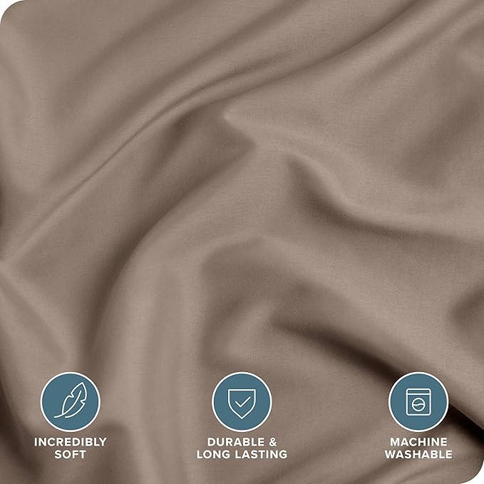 Bare Home Bedding Duvet Cover Full Size - Premium 1800 Super Soft Collection - Lightweight, Cooling - Soft Breathable Bedding Duvet Cover (Full, Taupe)