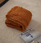 Chunky Knit Blanket Soft Chenille Yarn Knitted Throw Blanket 50"X60" Handmade Cable Warm Thick Giant Blanket for Couch Bed Trips (Burnt Orange, Throw 50¡°x60¡±)¡­