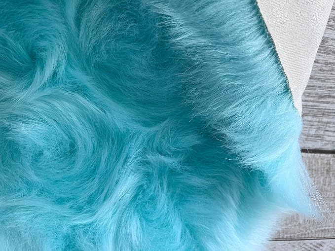 LAMBZY Bear Skin Rug Super Soft Fluffy Faux Fur for Bedroom Floor Sofa Living Room High-Density Plush Shaggy Carpet Sofa Cover Bedside Sheepskin Rug (2'x3', Blue)