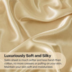 BEDELITE Satin Sheets Twin XL Size Bed Set, Luxury Soft Champagne Silky Sheet for Hair and Skin, Similar to Silk Bed Sheets Set 3 Pieces with 1 Deep Pocket Fitted Sheet, 1 Flat Sheet, and 1 Pillowcase
