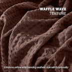Elegant Comfort Premium 100% Cotton Waffle Blanket - Lightweight Breathable Waffle Weave Bed Blanket - Soft and Warm All Season Blanket for Couch, Sofa and Bed, Full Size 88x88 Inches, Brown