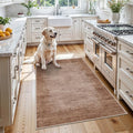 3x4 Washable Entryway Area Rug – Non-Slip Modern Abstract Small Area Rug for Kitchen, Bedroom, Bathroom – Soft Low-Pile Thin Indoor Door Mat (Warm Taupe,3x4)