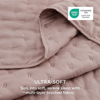Bedsure Twin Quilt - Ultra Soft Twin XL Quilt Bedding for Dorm Decor, Lightweight All-Season Comforter, Dusty Rose Bedspread Coverlet with Clover Pattern, 68 x 86 Inches | Stitch-Free Quilting, Ultra Soft, Lightweight, Machine Washable, Pet-Friendly