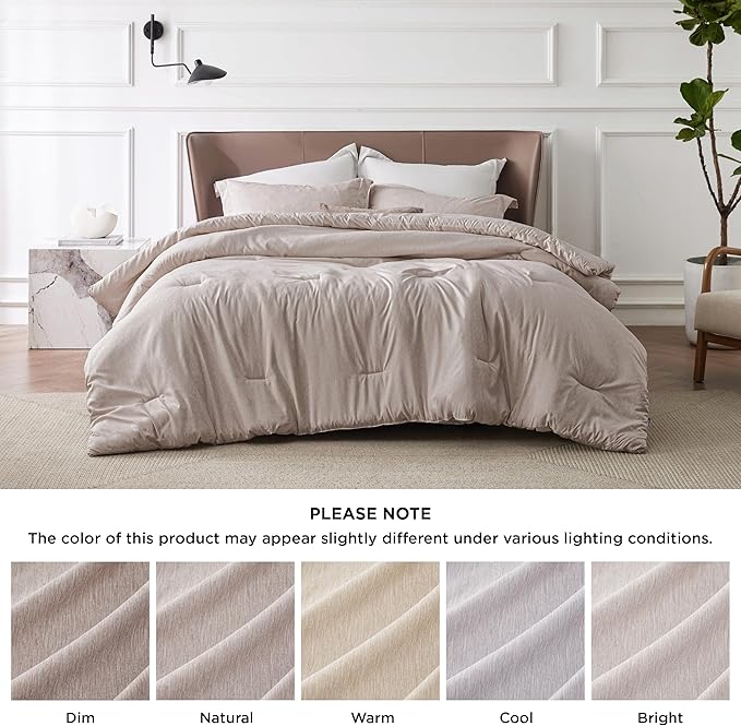 Bedsure Oversized King Comforter Set - Warm Taupe Soft Bedding for All Seasons, Cationic Dyed Bed Set, 3 Pieces, 1 Oversized King Size Comforter (120"x 98") and 2 Pillow Shams (20"x 36"+2")