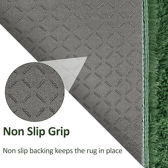 Fluffy Rugs for Bedroom Girls 4x6 Green Shaggy Rug for Living Room Modern Indoor Washable Plush Fuzzy Kids Carpet for Nursery Teen Room Dorm Office