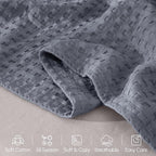 Elegant Comfort Premium 100% Cotton Waffle Blanket - Lightweight Breathable Waffle Weave Bed Blanket - Soft and Warm All Season Blanket for Couch, Sofa and Bed, King Size 90x108 Inches, Gray