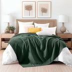 Elegant Comfort Premium 100% Cotton Waffle Blanket - Lightweight Breathable Waffle Weave Bed Blanket - Soft and Warm All Season Blanket for Couch, Sofa and Bed, TwinXL Size 68x90 Inches, Hunter Green
