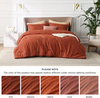 Bedsure Full Comforter Set - Burnt Orange Soft Bedding for All Seasons, Cationic Dyed Bed Set, 3 Pieces, 1 Full Size Comforter (82"x86") and 2 Pillow Shams (20"x26"+2")