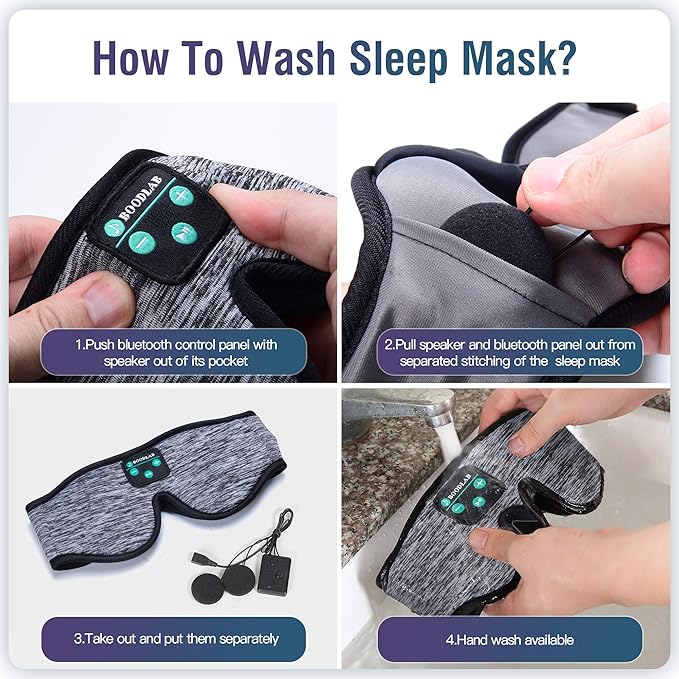 3D Sleep Mask With Bluetooth 5.4 Headphones, Wireless Sleep Headphones with Ultra-Thin HD Stereo Speakers for Side Sleepers, Eye Mask for Blackout & Noise Cancelling, Cool Gifts for Christmas Birthday