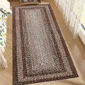 RUGSREAL 2x6 Boho Runner Rug Braided Print Hallway Area Rug Machine Washable Throw Floor Cover Non Slip Moroccan Runner Carpet for Kitchen Farmhouse Rustic Carpet for Living Room Bedroom, Brown