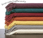 Chanasya Premium Textured Knit Throw Blanket with Tassels - Soft, Cozy Blanket for Couch, Bed, Living Room - 50" x 65” - Bright Yellow