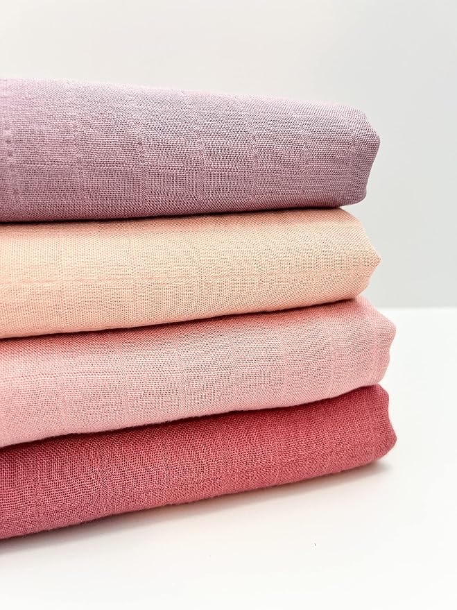 Premium Swaddle Blanket by BWD - Bamboo Viscose & Organic Cotton - Baby Girl Swaddle Set for Newborns and Infants, Muslin Baby Blanket, Ultra-Soft Luxury - 47 Inches (Dusty Blush)