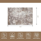 Area Rugs for Living Room: 6x9 Washable Neutral Abstract Rug for Bedroom Large Soft Modern Dining Room Rugs Indoor Floor Low Pile Carpet for Home Office (Brown Beige,6x9)