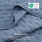 Bedsure Quilts Queen Size - Mineral Blue Bedspread Queen Size & Lightweight Comforter, Modern Coastal Coverlet with Clover Pattern, Ultra Soft All-Season Bedding, 90 x 96 Inches | Stitch-Free Quilting, Ultra Soft, Lightweight, Machine Washable, Pet-Fri...