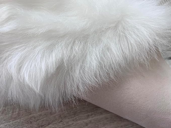 LAMBZY Bear Skin Rug Super Soft Fluffy Faux Fur for Bedroom Floor Sofa Living Room High-Density Plush Shaggy Carpet Sofa Cover Bedside Sheepskin Rug (3'x5', White)