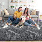 Noahas Large Fluffy 5x8 Area Rugs for Living Room Bedroom,Thick Shag Grey Throw Rug,Big Soft Shaggy Bedside Non-Slip Plush Dorm Nursery Kids Carpet