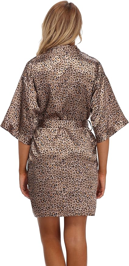 Robe for Women Silky Lightweight Satin Kimono Bride Bridesmaids Wedding Party Robes Dressing Gown Summer Loungewear