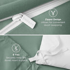 Bedsure Duvet Cover King Size - Soft Double Brushed Bedding Set for Kids & Adults, Zipper Closure, 3 Pieces, Includes 1 Duvet Cover (104"x90") & 2 Pillow Shams, NO Comforter, Sage Green