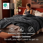 Bedsure GentleSoft Grey Fleece King Blanket for Couch - Cozy Soft Blankets for Women, Cute Small Throws for Girls, 108x90 Inches